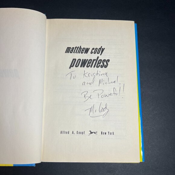 *SIGNED* Powerless - Supers of Noble's Green 2009 Hardcover Book by Matthew Cody - Picture 4 of 5